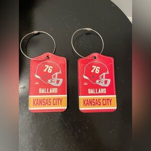 NFL Kansas City Red and Yellow Luggage Tags set of 2 -NWT